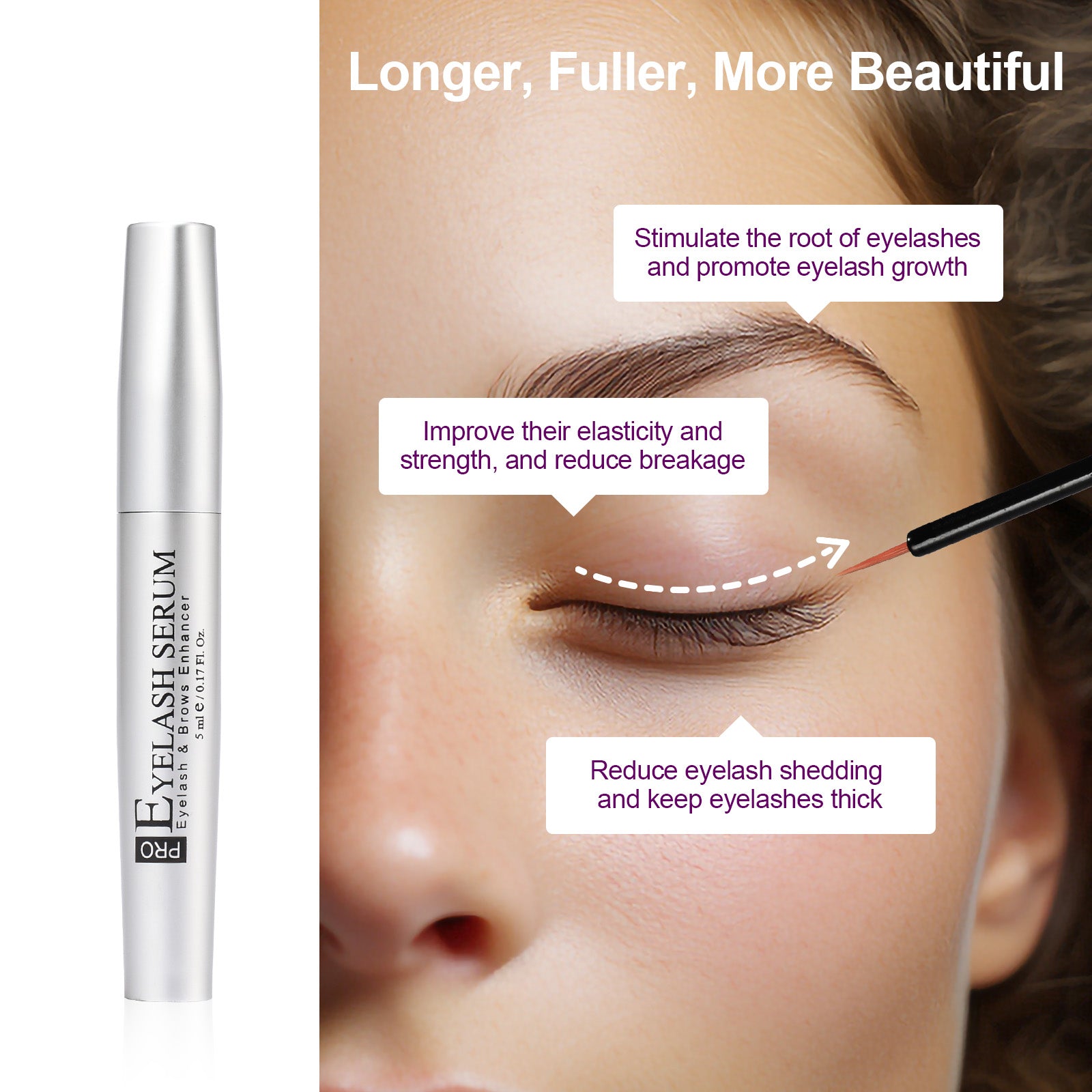 PRO Eyelash Growth Serum For Boosts The Length And Thickness Of Eyelashes