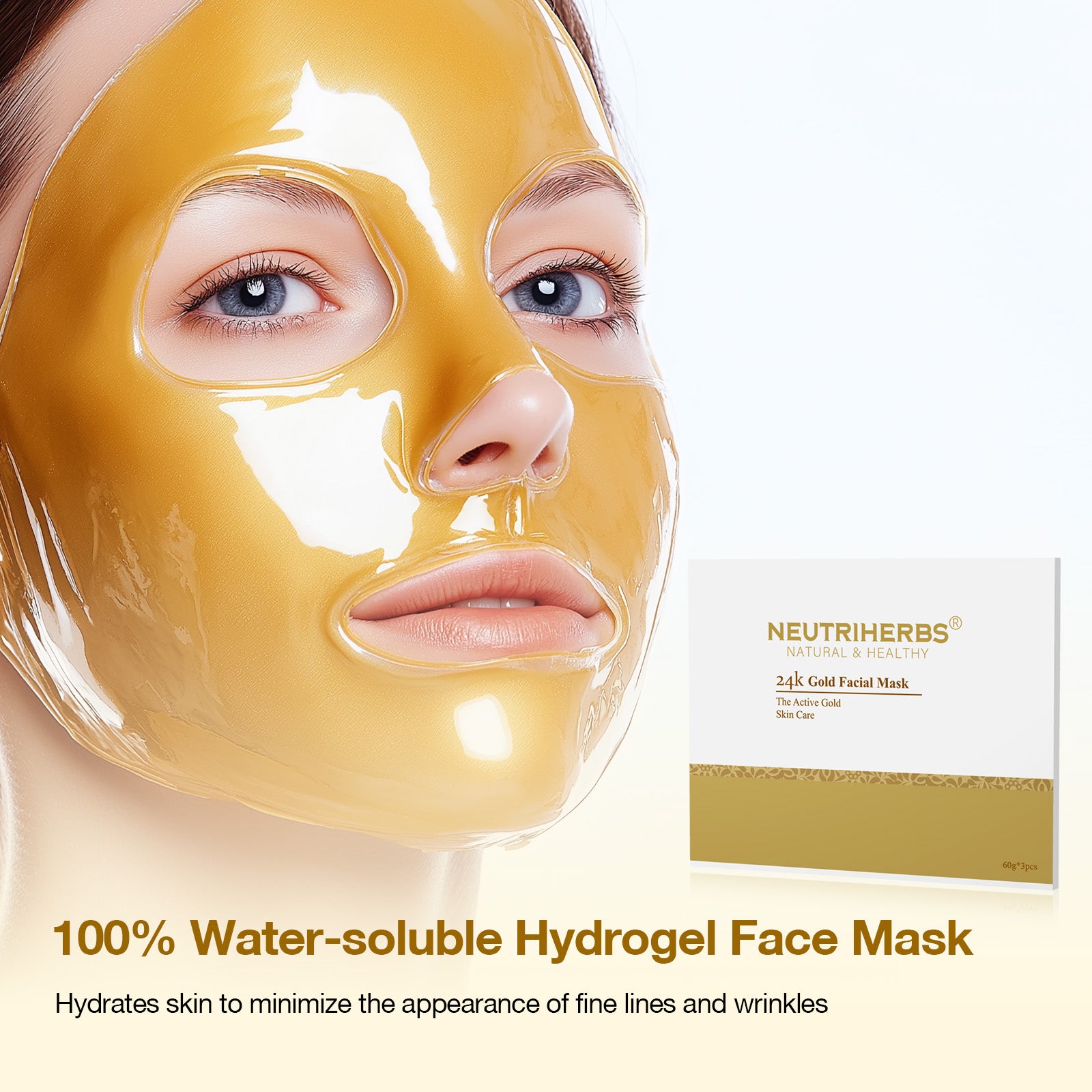 Masque facial Neutriherbs® au collagène doré 24 carats