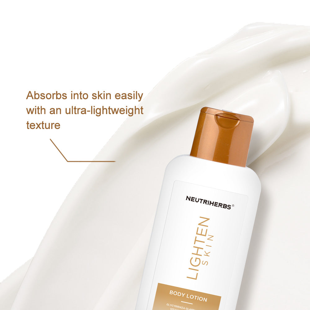 Lighten skin body lotion is absorbed into skin easily with an ultra-lightweight texture