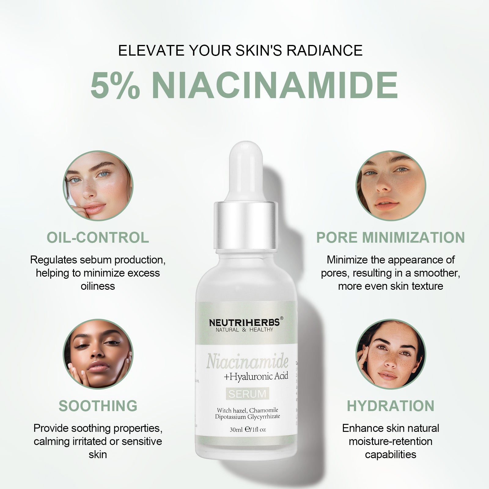 Sérum éclaircissant et contrôle du sébum à la niacinamide