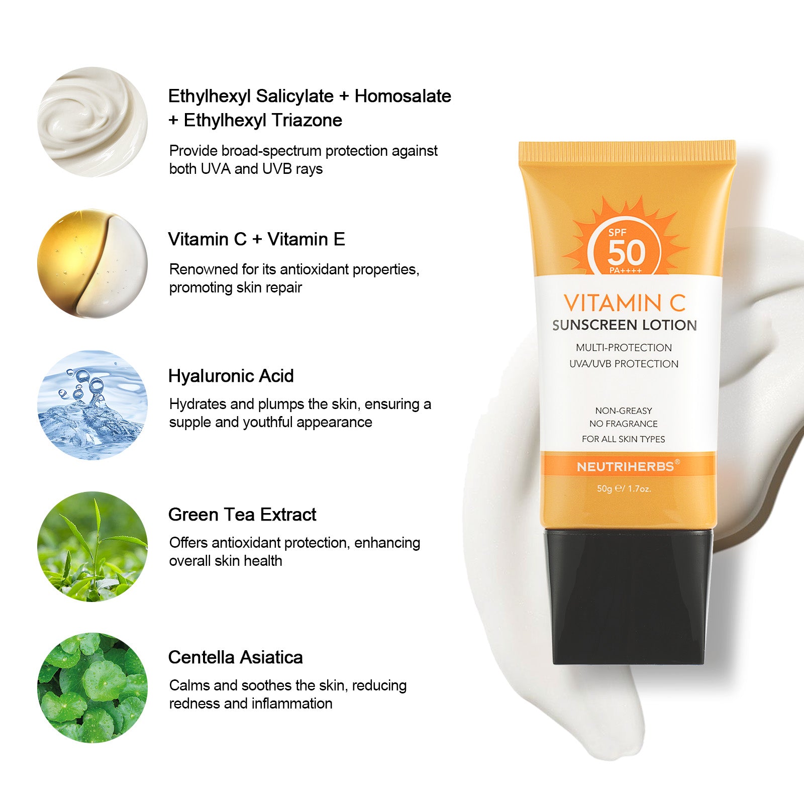 Vitamin C Sunscreen SPF50 With Double UV Protection