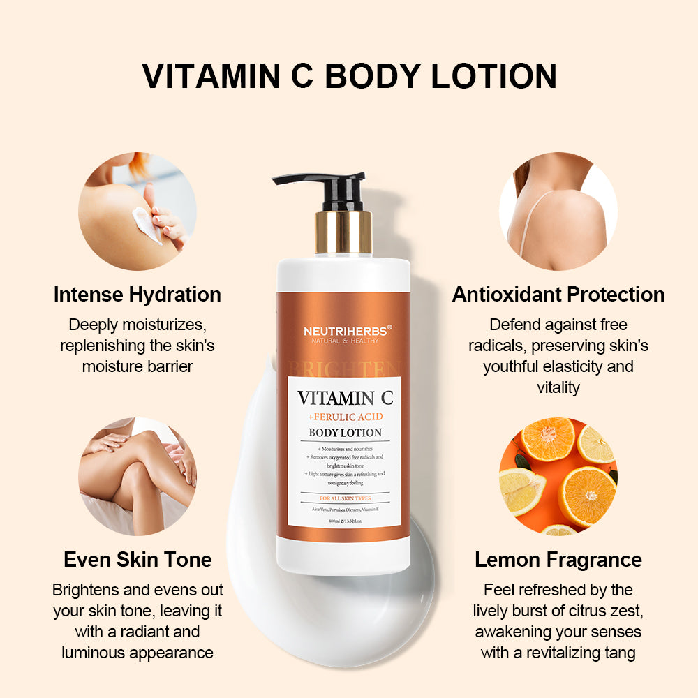 Vitamin C Body Lotion For Brightening With Ferulic Acid