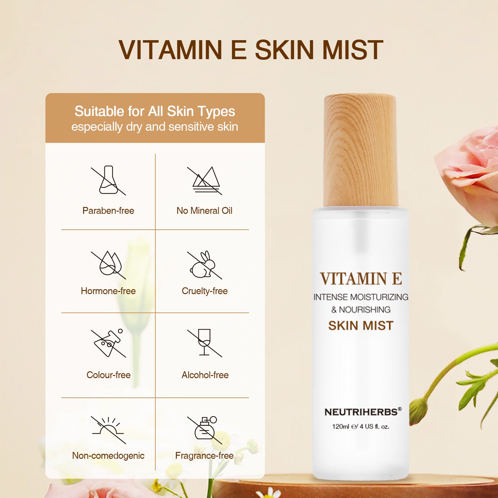 Vitamin E Hydrating Skin Spray For Soothing Sensitive Skin