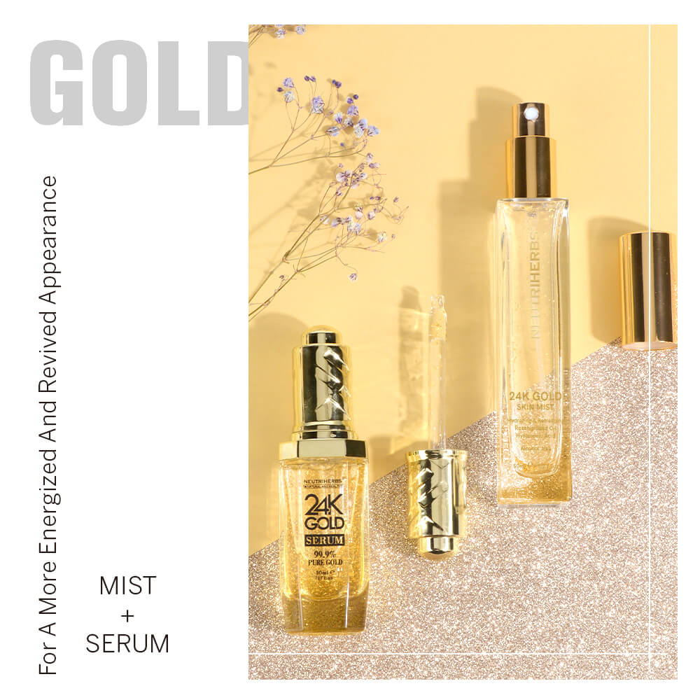 24K Gold Anti-aging Skincare Set contain mist and serum
