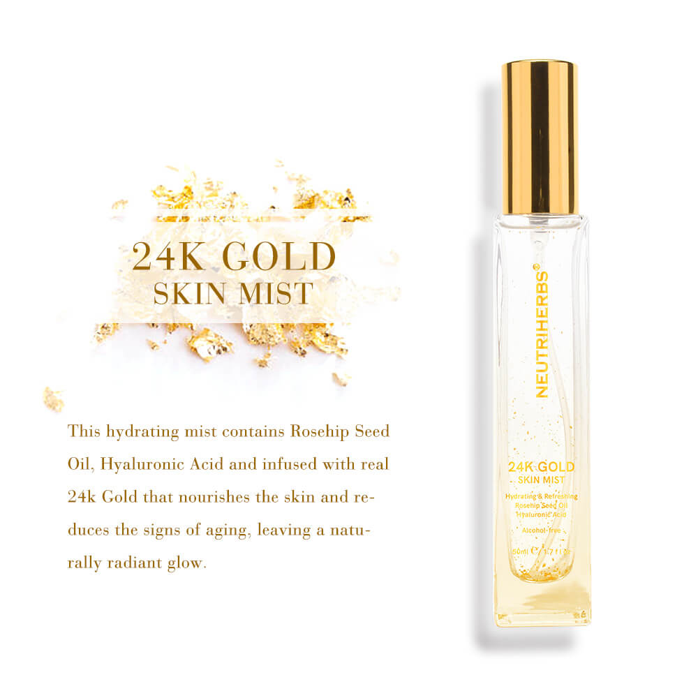 Neutriherbs | 24K GOLD SKIN MIST | Best Setting Spray For Dewy Finish