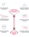 Neutriherbs Pink Rose Quartz Jade Roller for Face-Natural Handmade-Crafted Facial Massager Skin Tool for Anti Aging Skincare