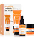 Neutriherbs vitamin c brightening & glow set - vitamin c serum + vitamin c cream + face cleanser