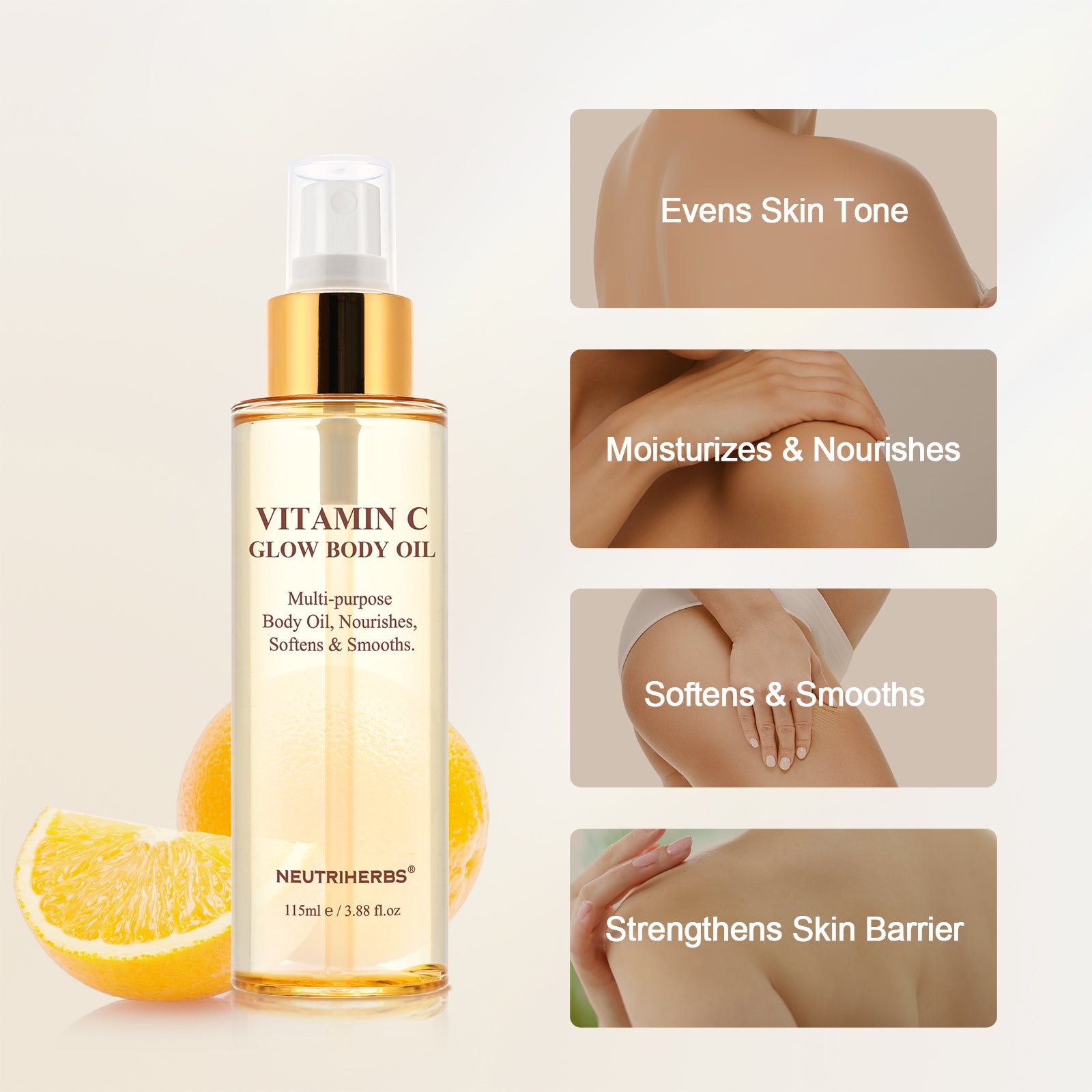 Vitamin C Softens And Smooths Body Oil For Moisturizing