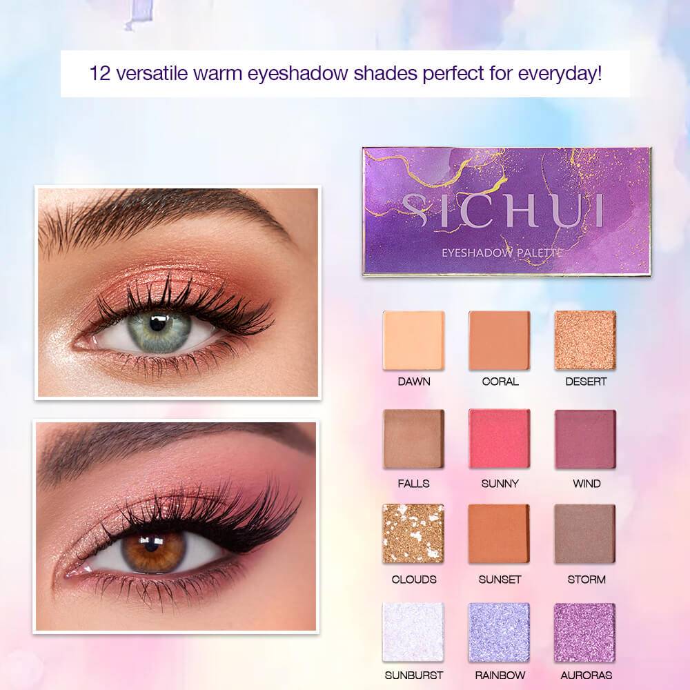 One eye shadow palette + one mascara for exquisite eye makeup!