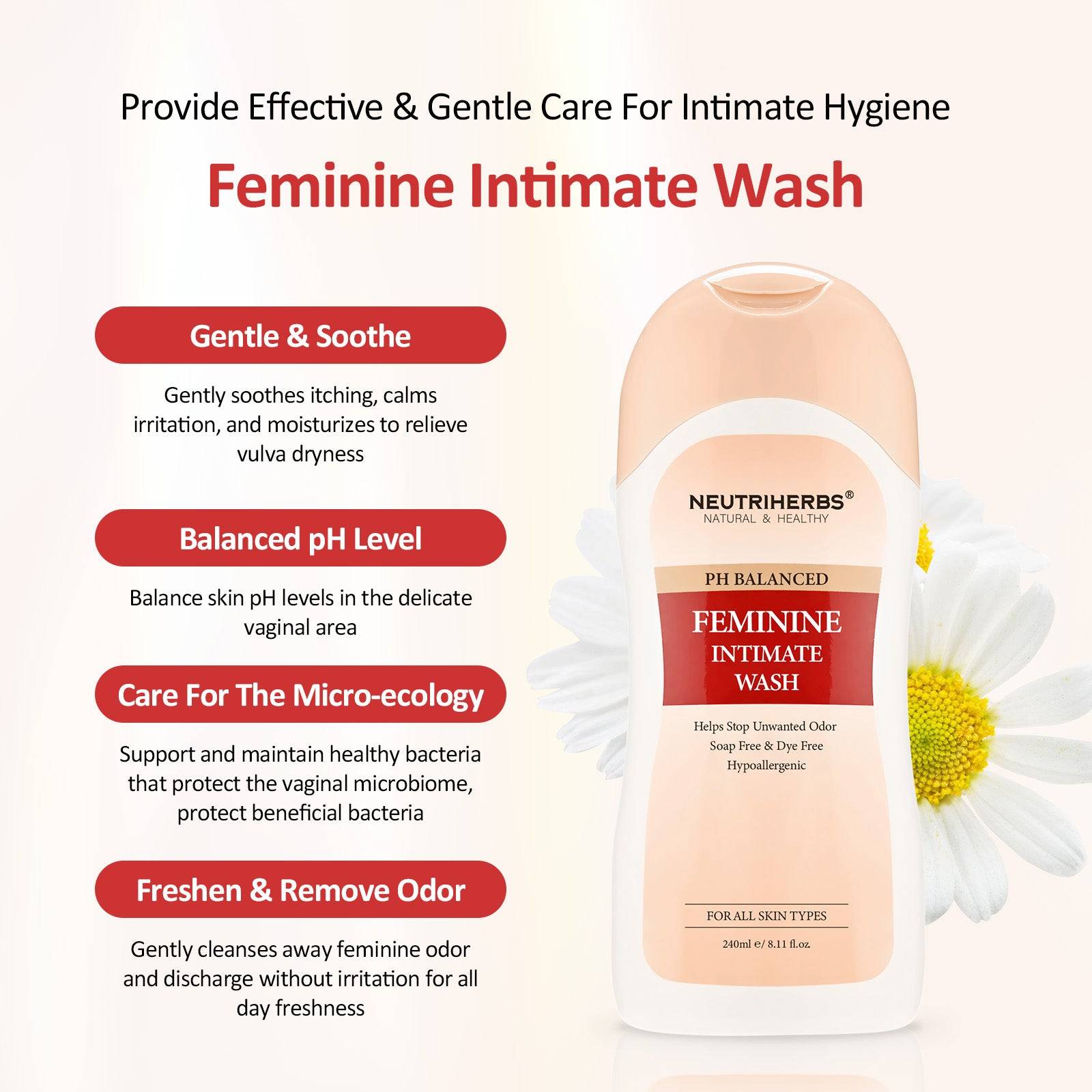 Hypoallergenic PH Balanced Daily Feminine Wash