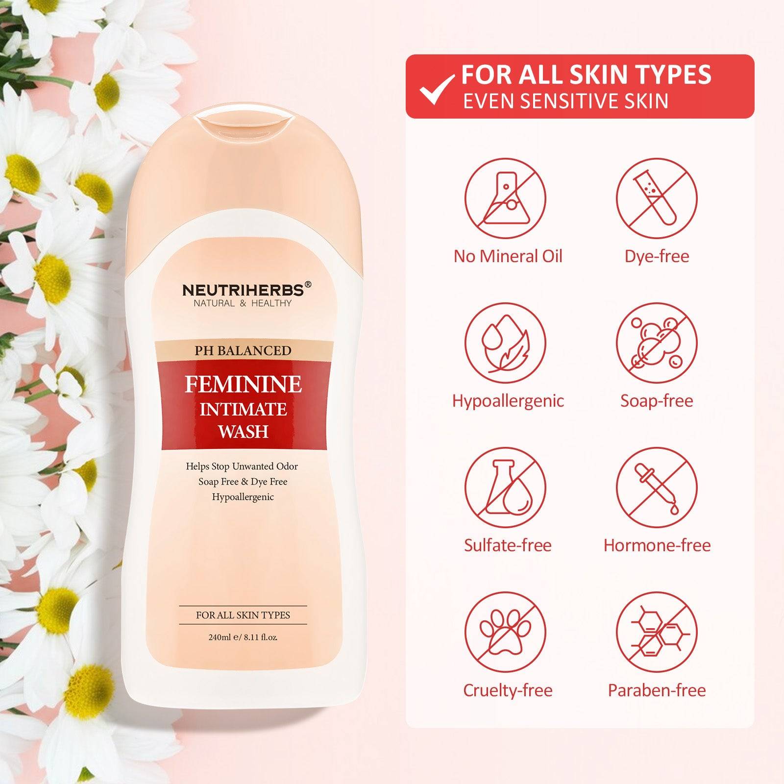 Hypoallergenic PH Balanced Daily Feminine Wash