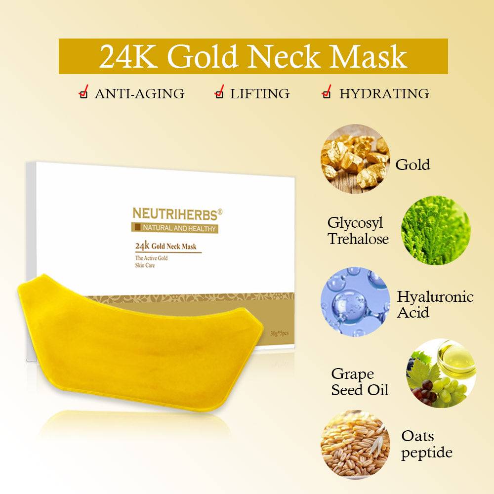 Neutriherbs® 24 Karat Gold Collagen Neck Mask | 5PCS