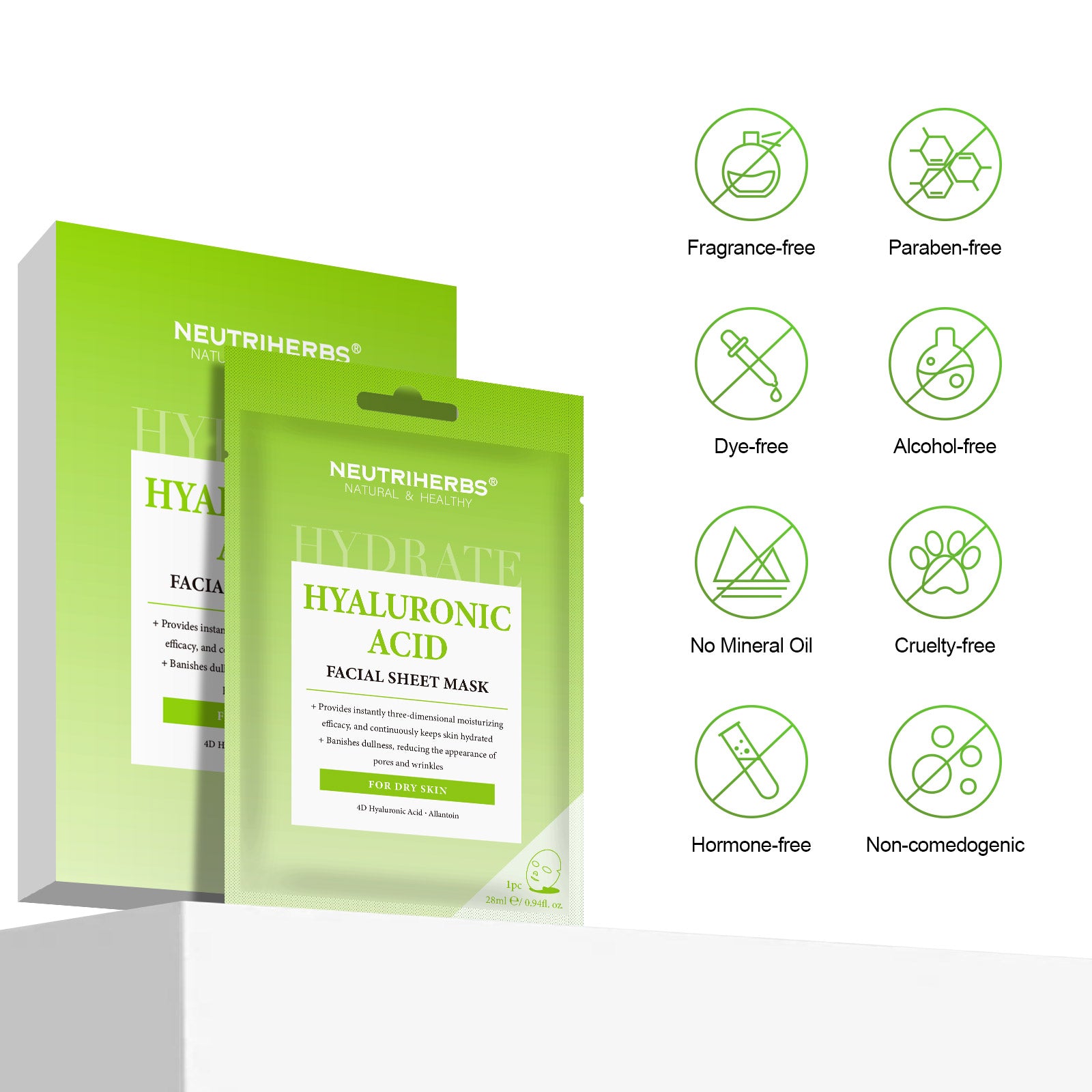 Facial Sheet Mask Hyaluronic Acid Mask 4PCS