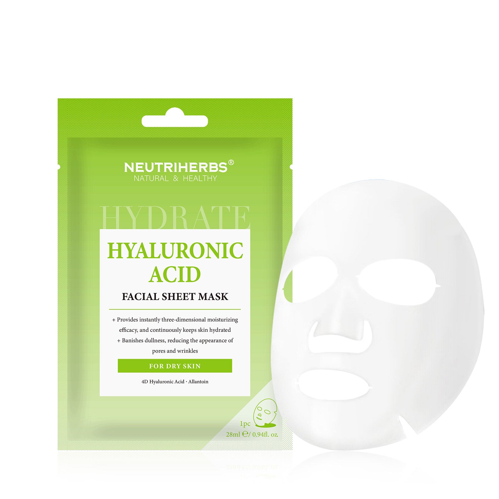 Facial Sheet Mask Hyaluronic Acid Mask 4PCS