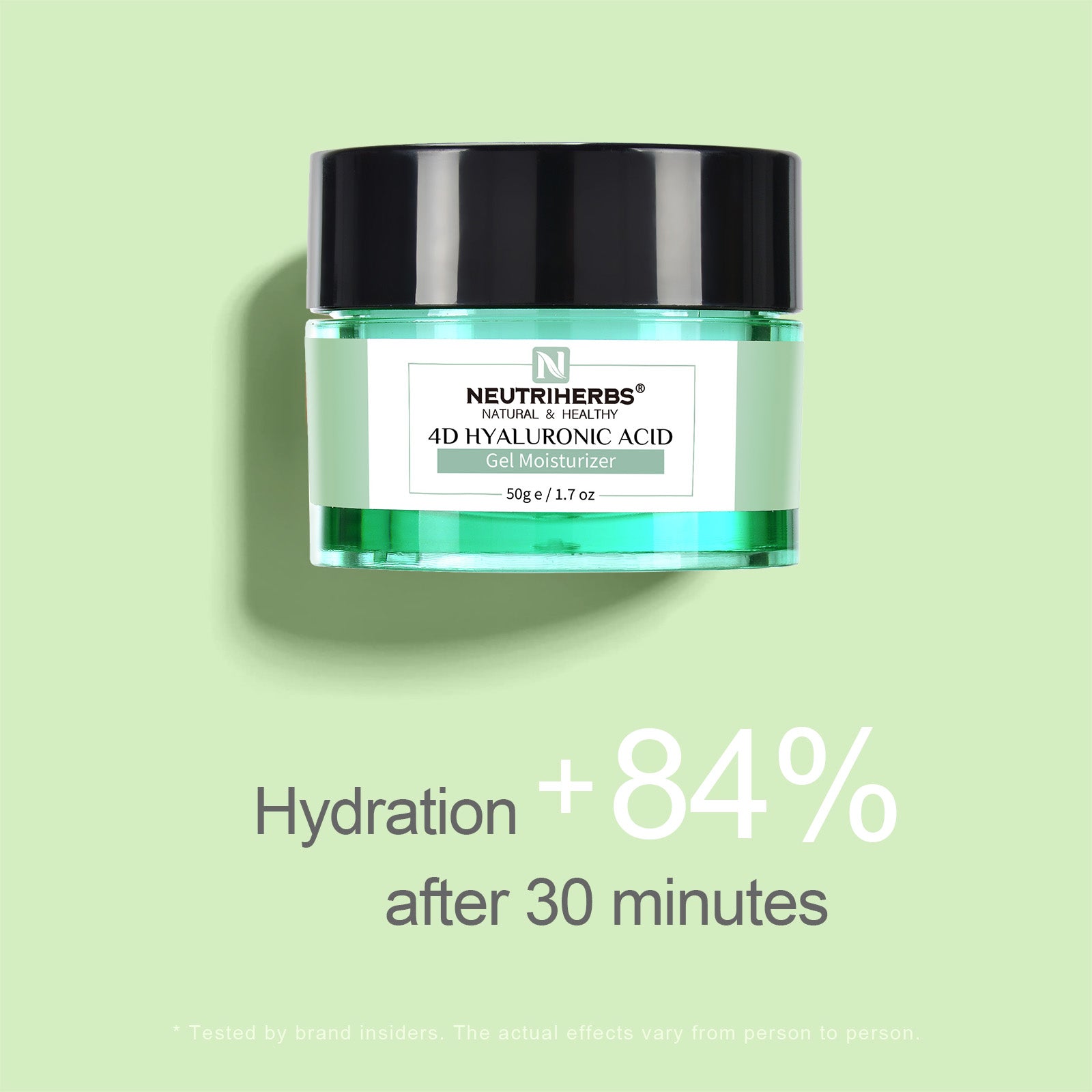 Your skin will be hydrated +84% after 30 minutes will Neutriherbs Hyaluronic Acid Cream