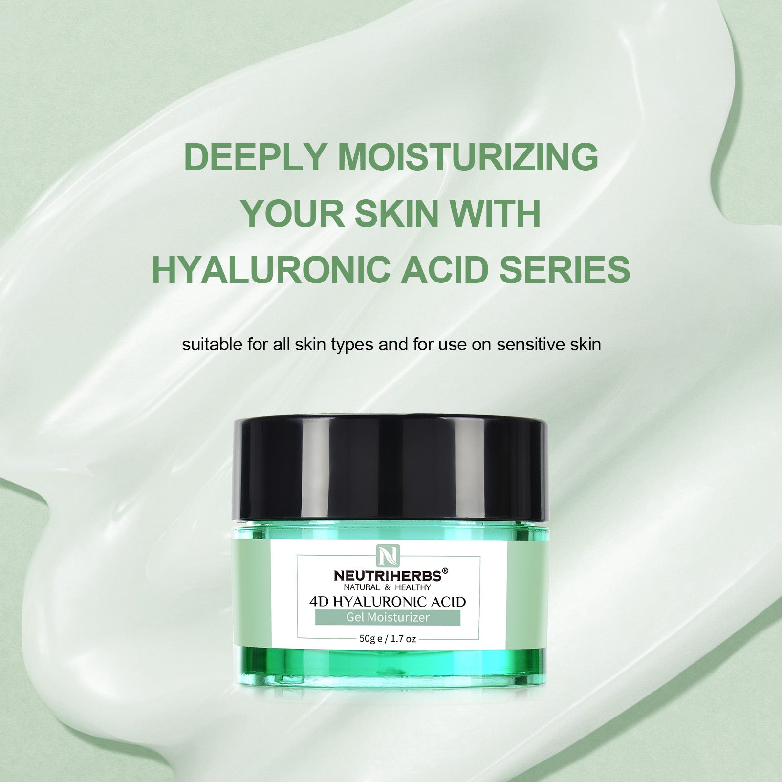 Neutriherbs Hyaluronic Acid Cream is suitable for all skin types and for use on sensitive skin.