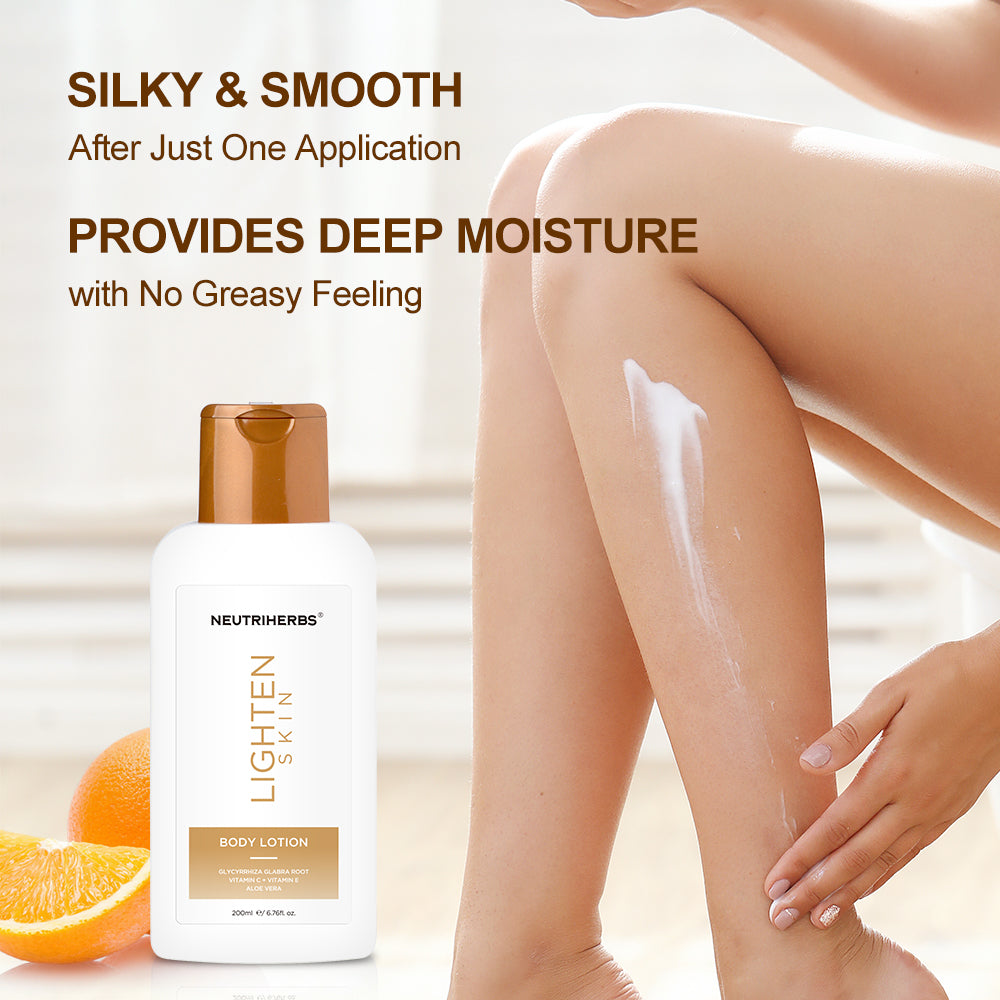 After just one application of this silky and smooth lightening skin body lotion, it provides deep moisture without leaving a greasy feeling.