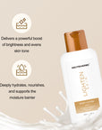 The lighten skin body lotion boosts radiance for dewy, healthy-looking skin without adding greasy