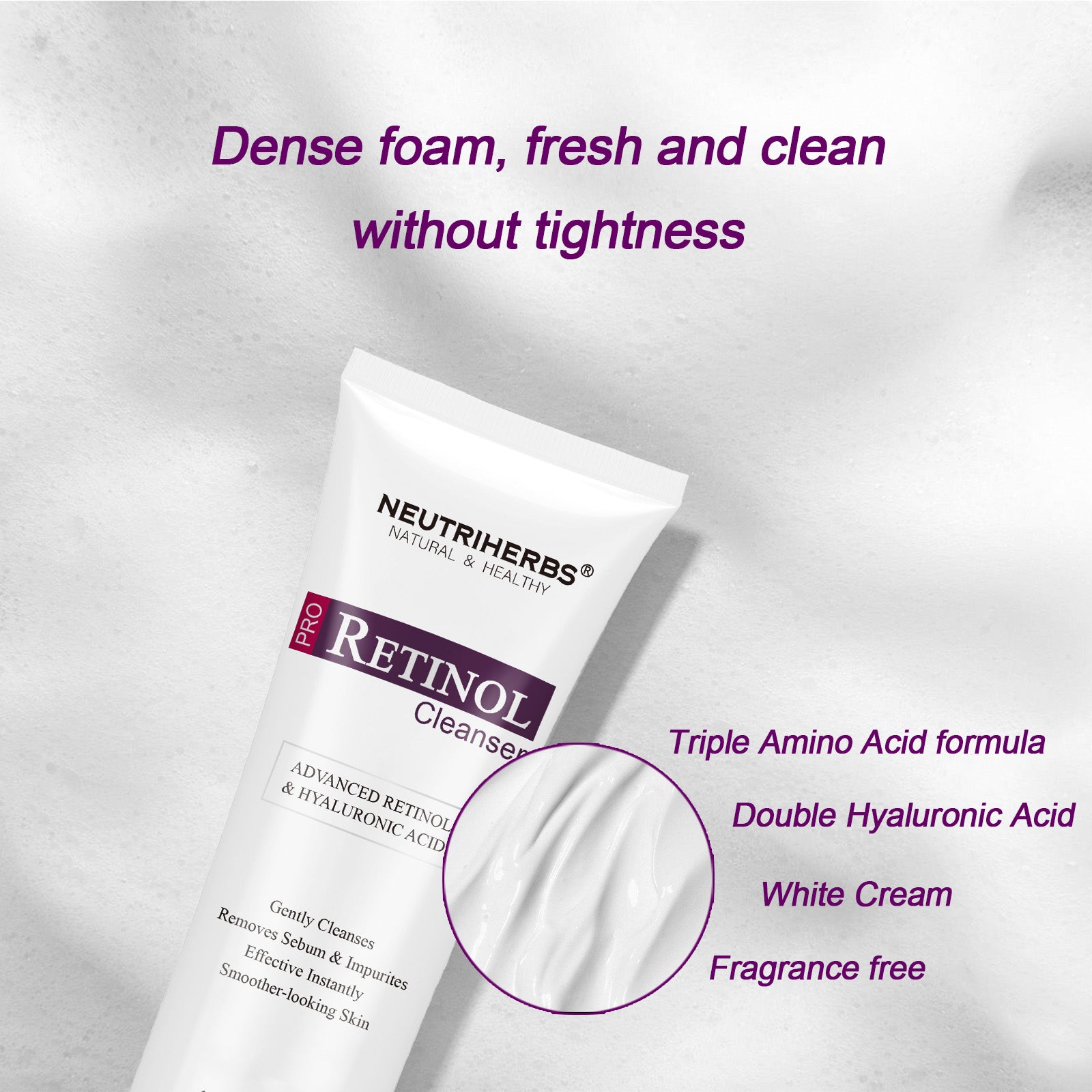 Pro Retinol Cleanser For Anti Aging With Amino Acid Foam