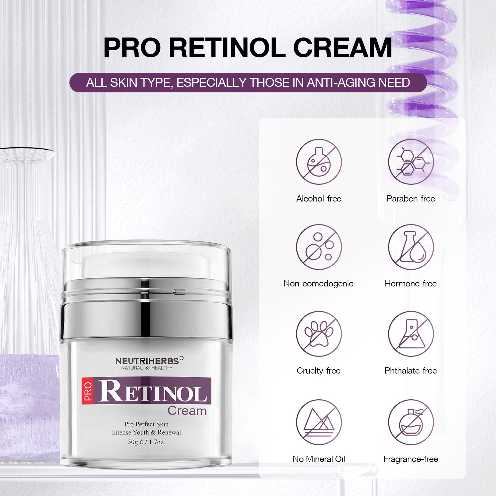 Crema Neutriherbs® Pro-Retinol para arrugas y marcas de acné