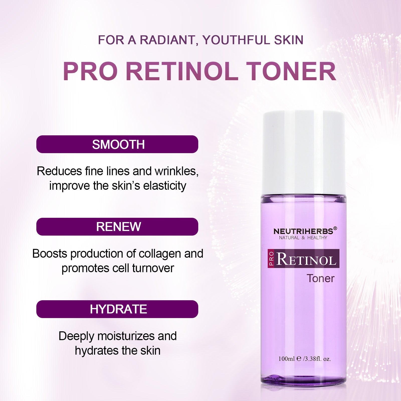 Pro Anti-aging Facial Retinol Toner For Reducing Fine Lines And Wrinkles