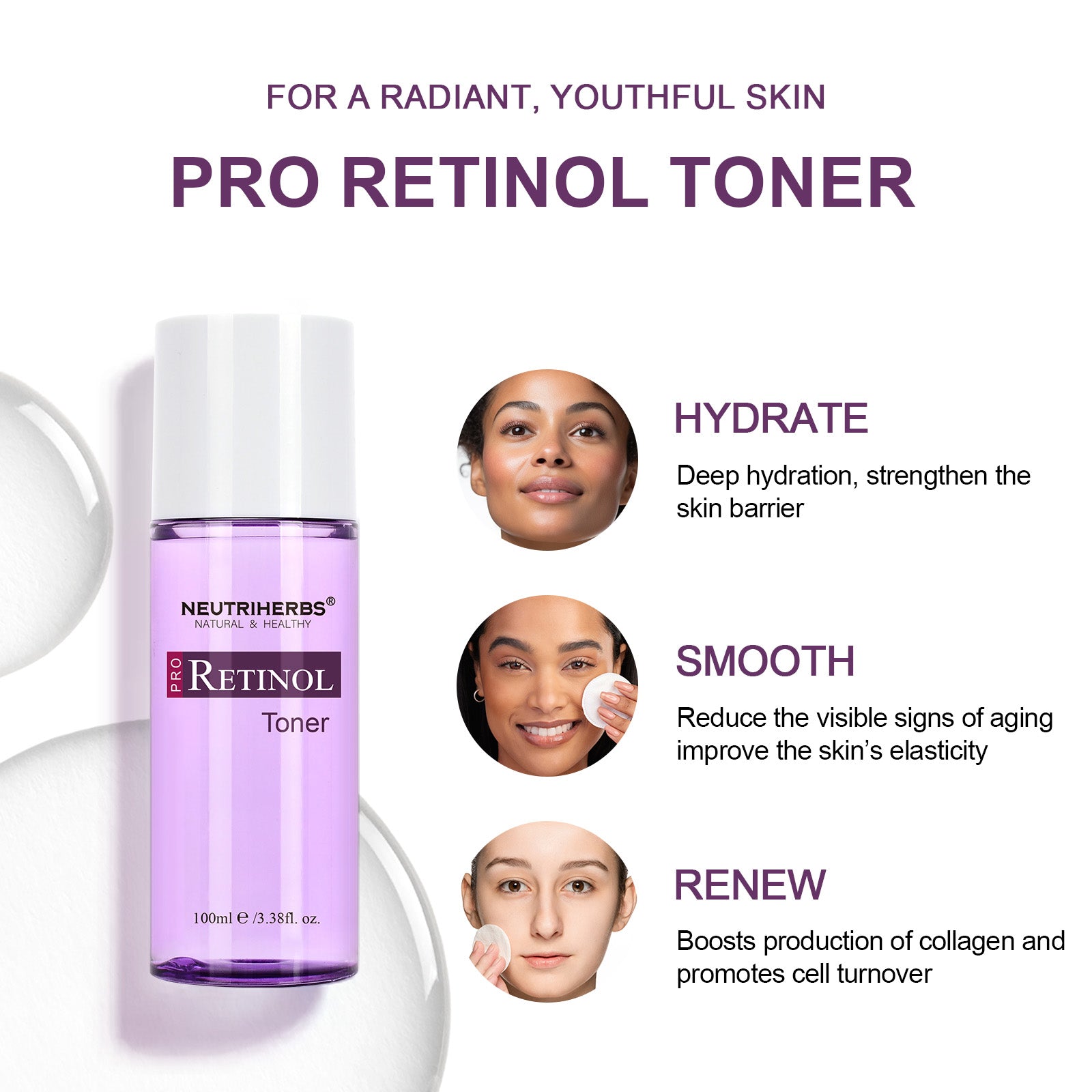 Pro Anti-aging Facial Retinol Toner For Reducing Fine Lines And Wrinkles