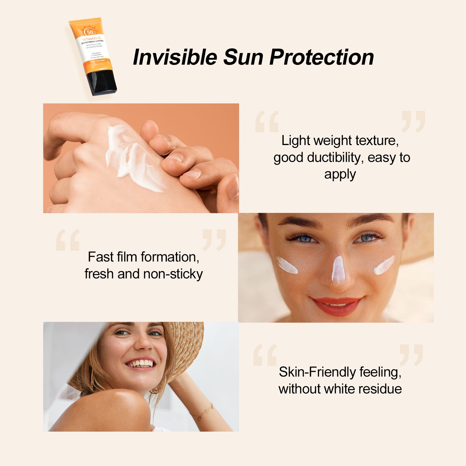 Vitamin C Sunscreen SPF50 With Double UV Protection