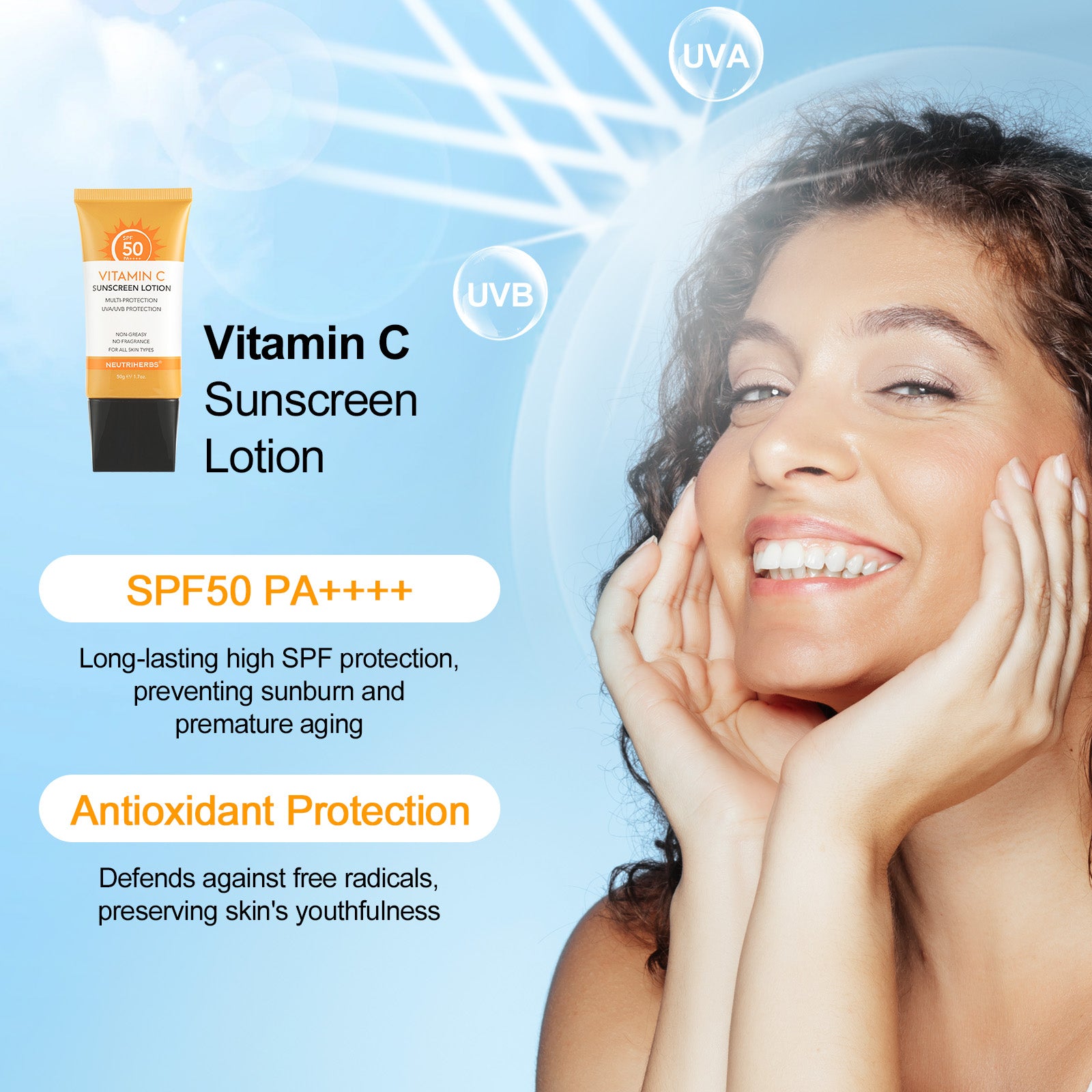 Vitamin C Sunscreen SPF50 With Double UV Protection