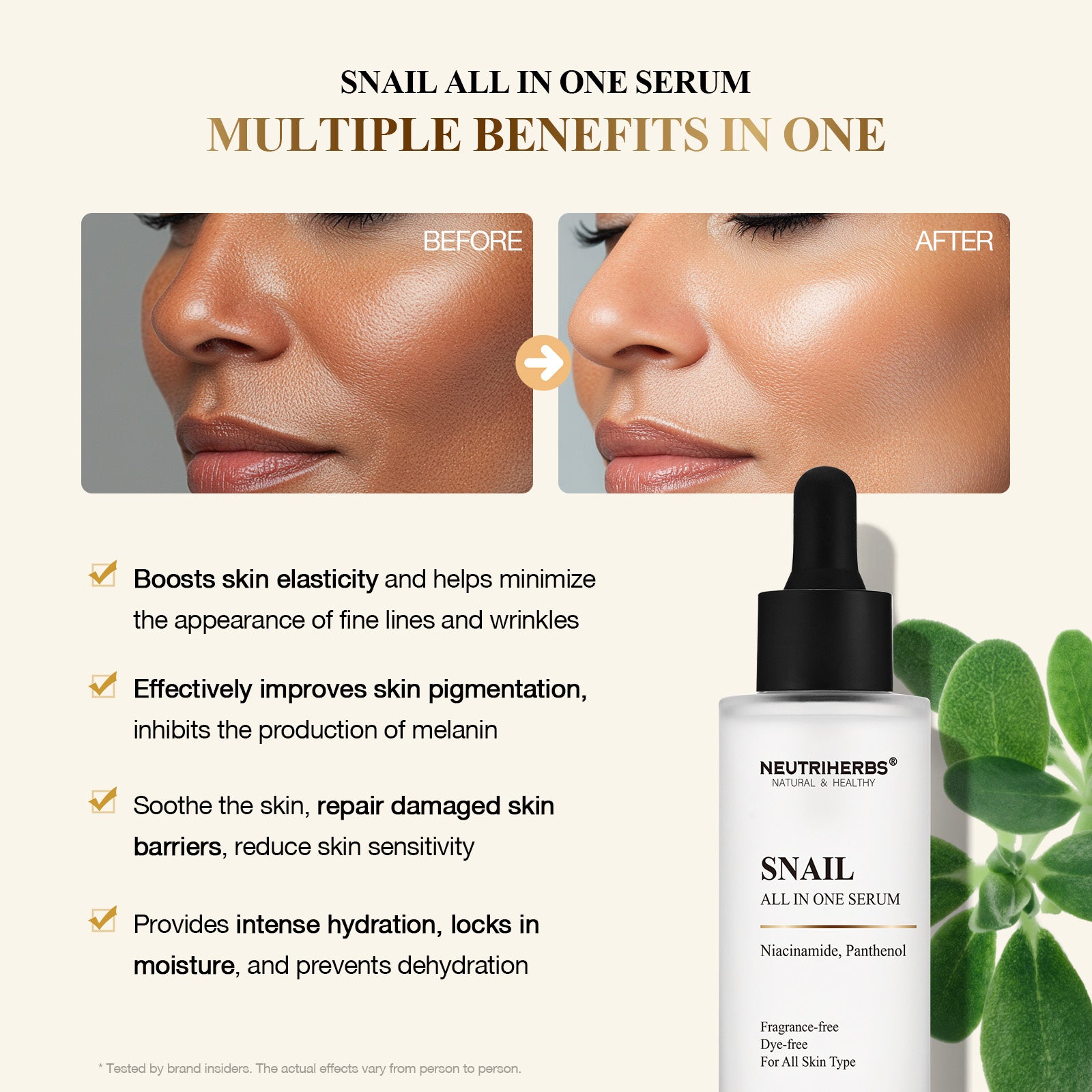 Neutriherbs Snail All-in-One Cream and Serum for Anti-Aging &amp; Intense Moisturizing
