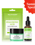 Sun-Exposed Skin Hydration Set | Hyaluronic Acid Serum, Cream & Mask
