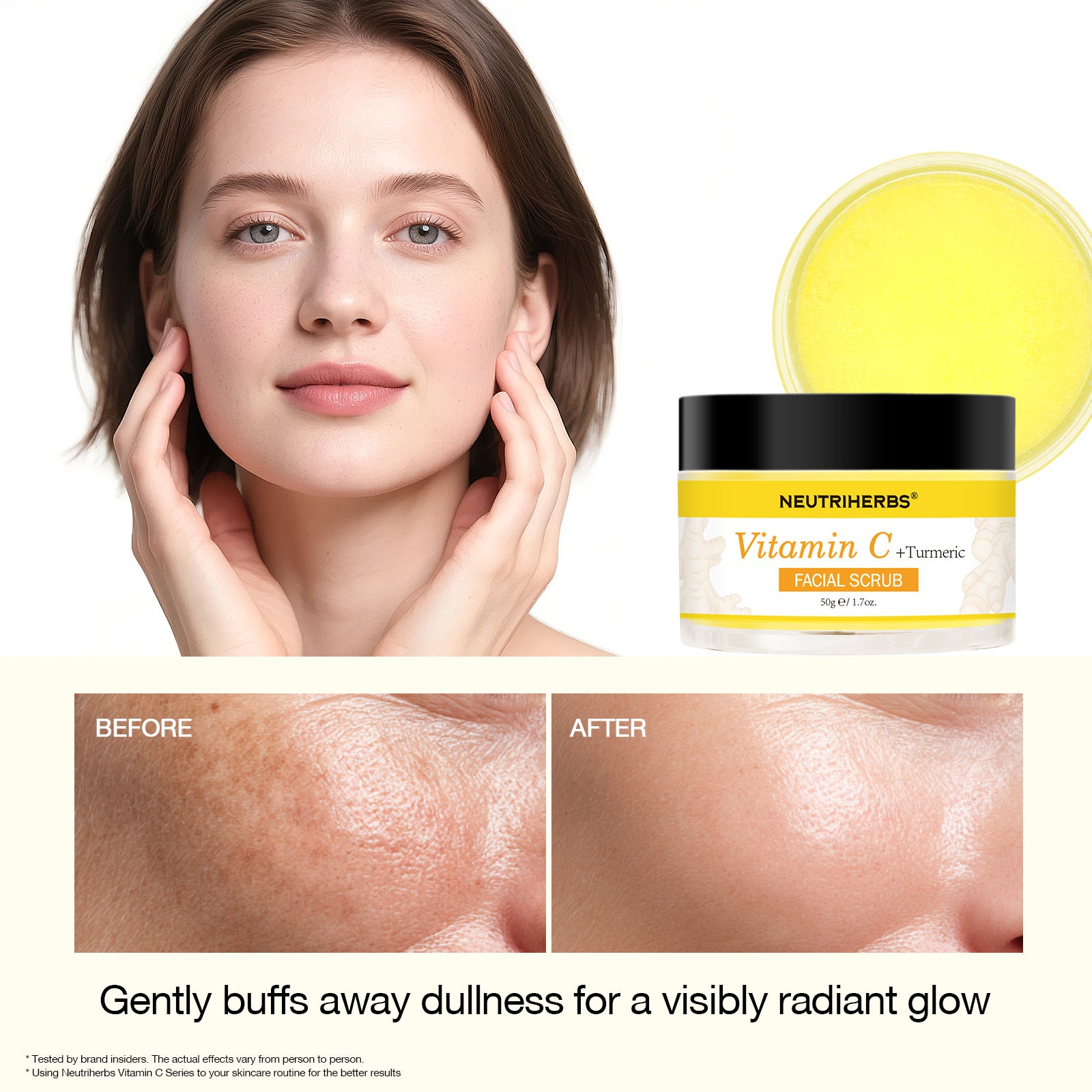Vitamin C Turmeric Exfoliating Glow Facial Scrub For Skin Lightening