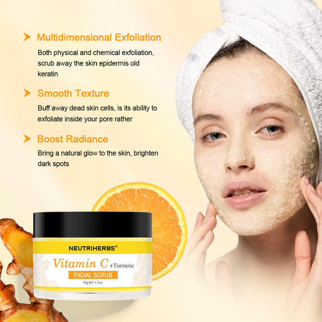 Vitamin C Turmeric Exfoliating Glow Facial Scrub For Skin Lightening ...