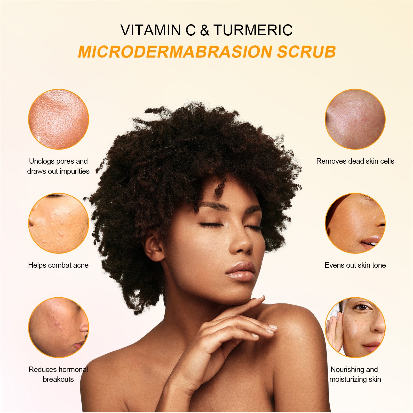 Vitamin C Turmeric Exfoliating Glow Facial Scrub For Skin Lightening