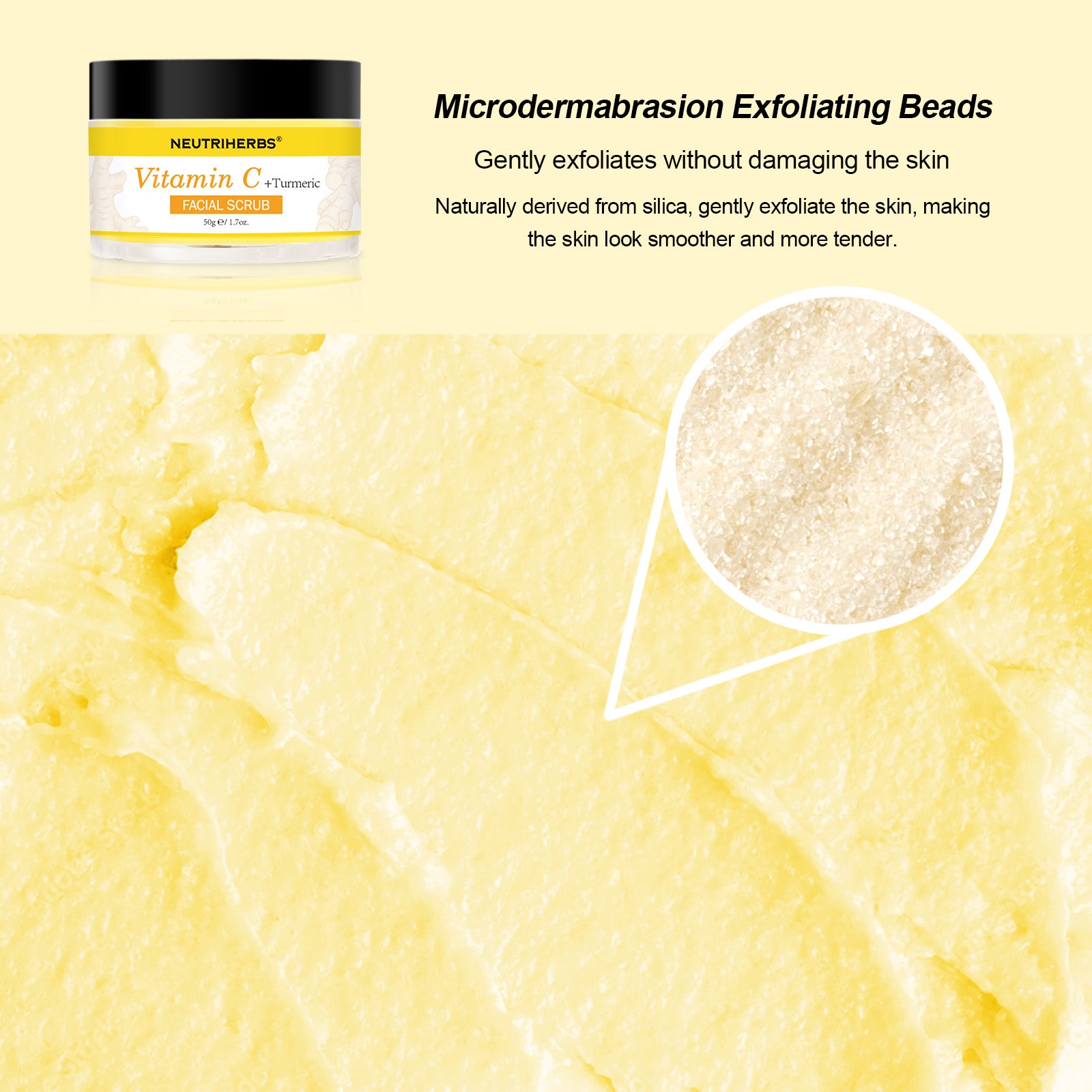 Vitamin C Turmeric Exfoliating Glow Facial Scrub For Skin Lightening