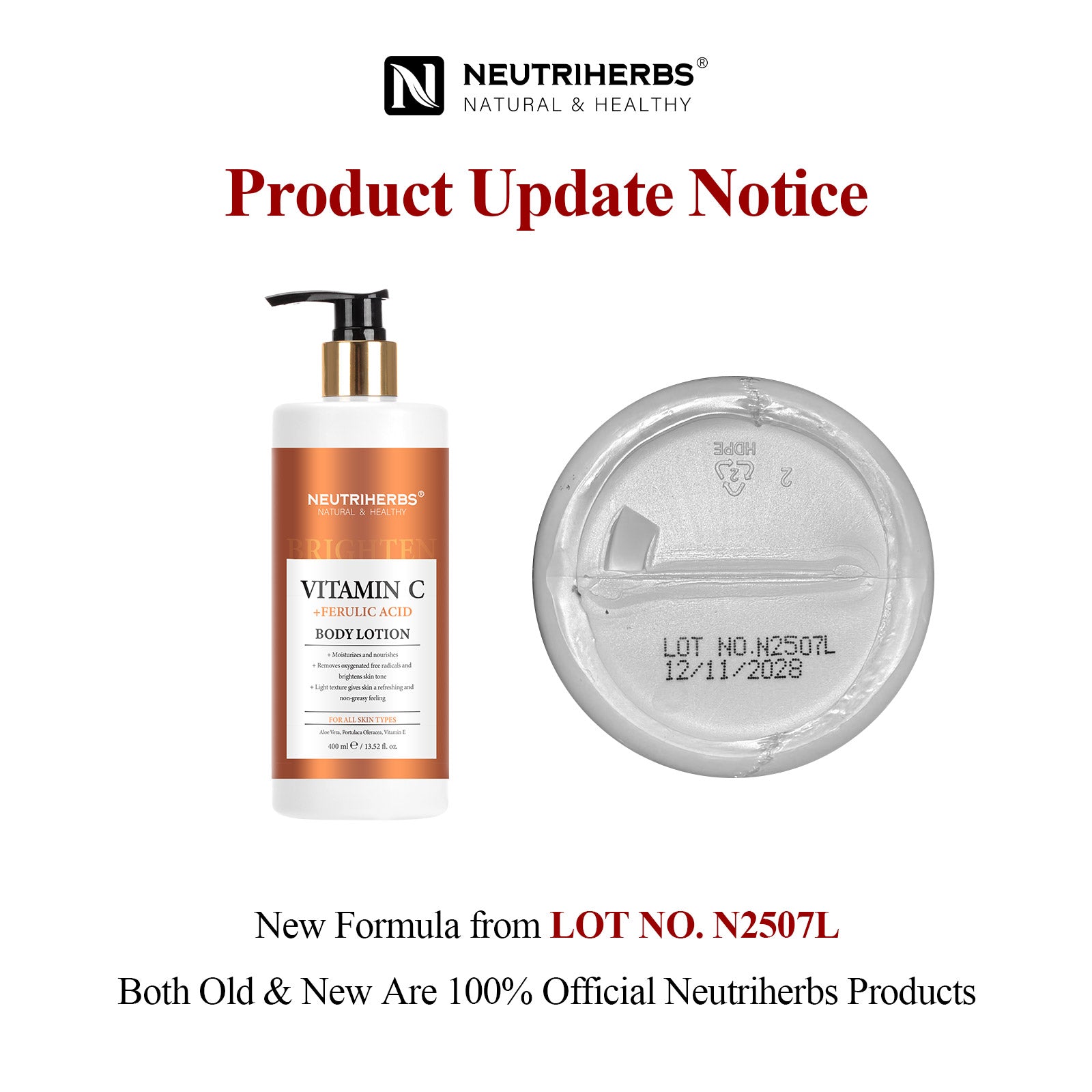 Vitamin C Body Lotion For Brightening With Ferulic Acid