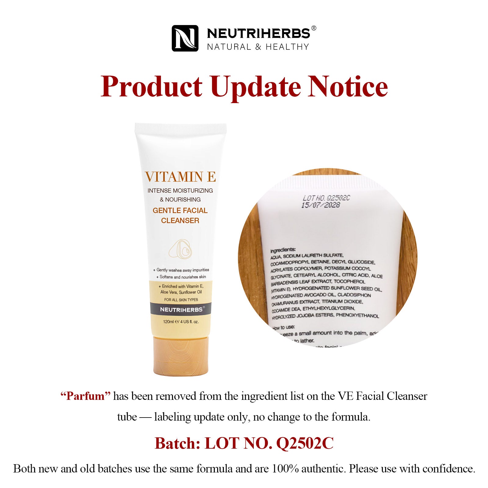 Vitamin E Gentle Facial Cleanser For Intense Nourishing