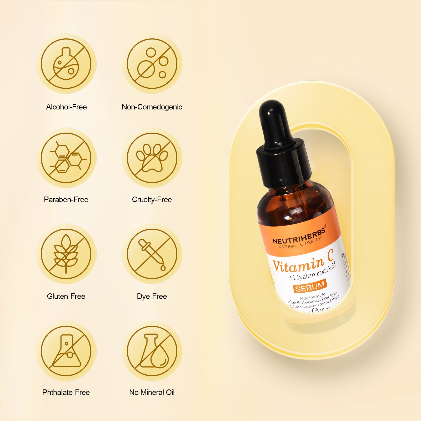 Suero de vitamina C con ácido hialurónico
