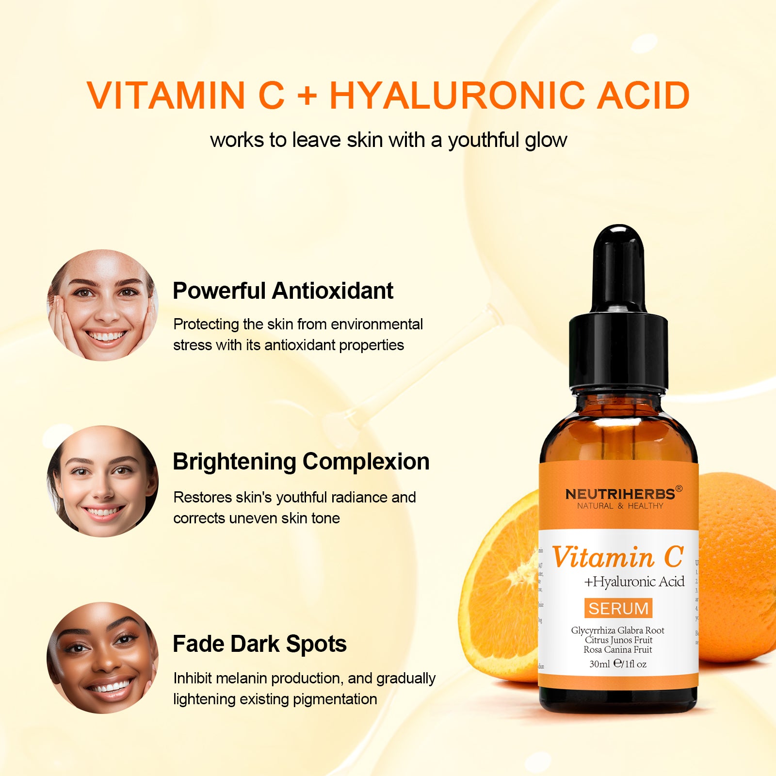 Suero de vitamina C con ácido hialurónico