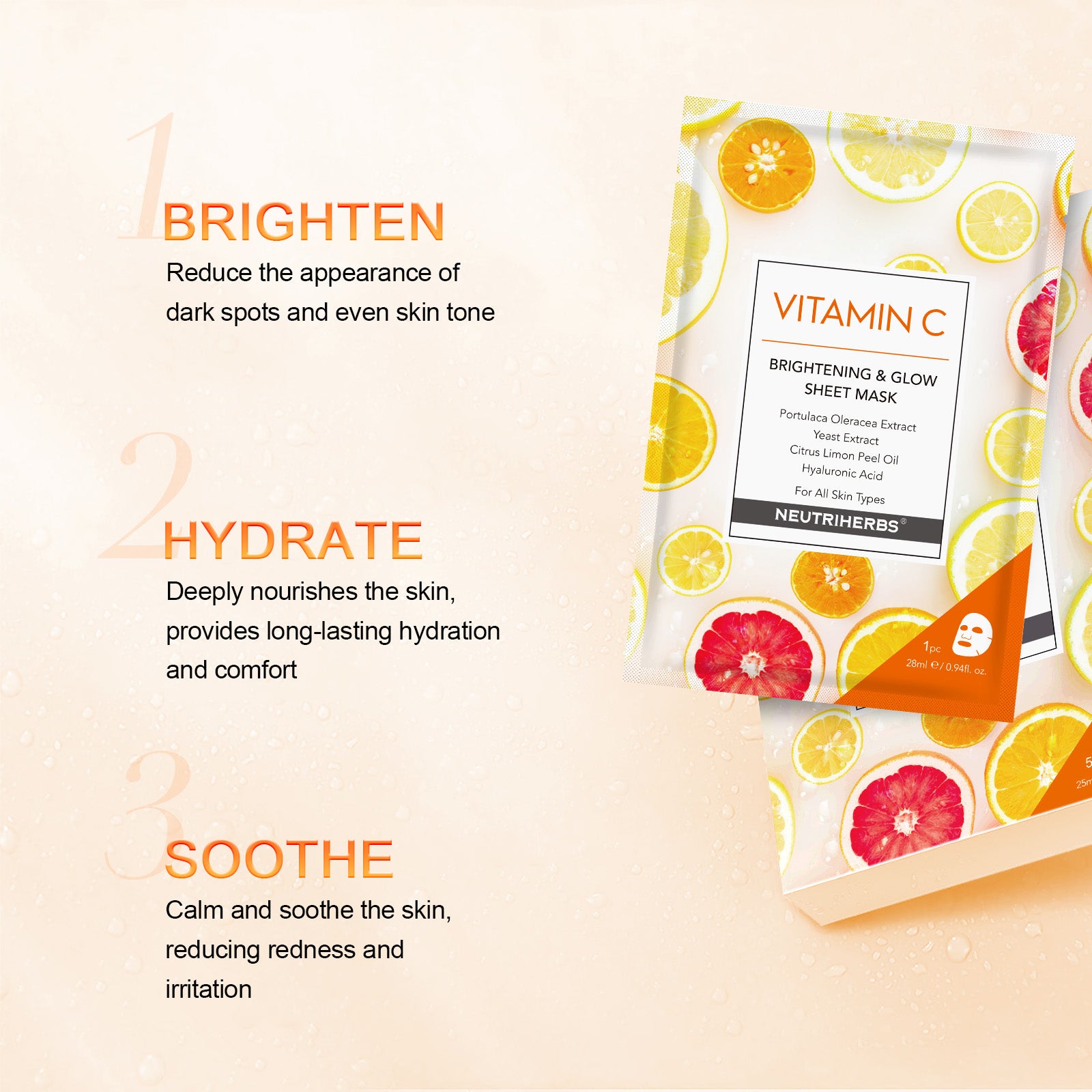 Glowing Vitamin C Facial Mask For Nourishing Skin And Reducing Redness