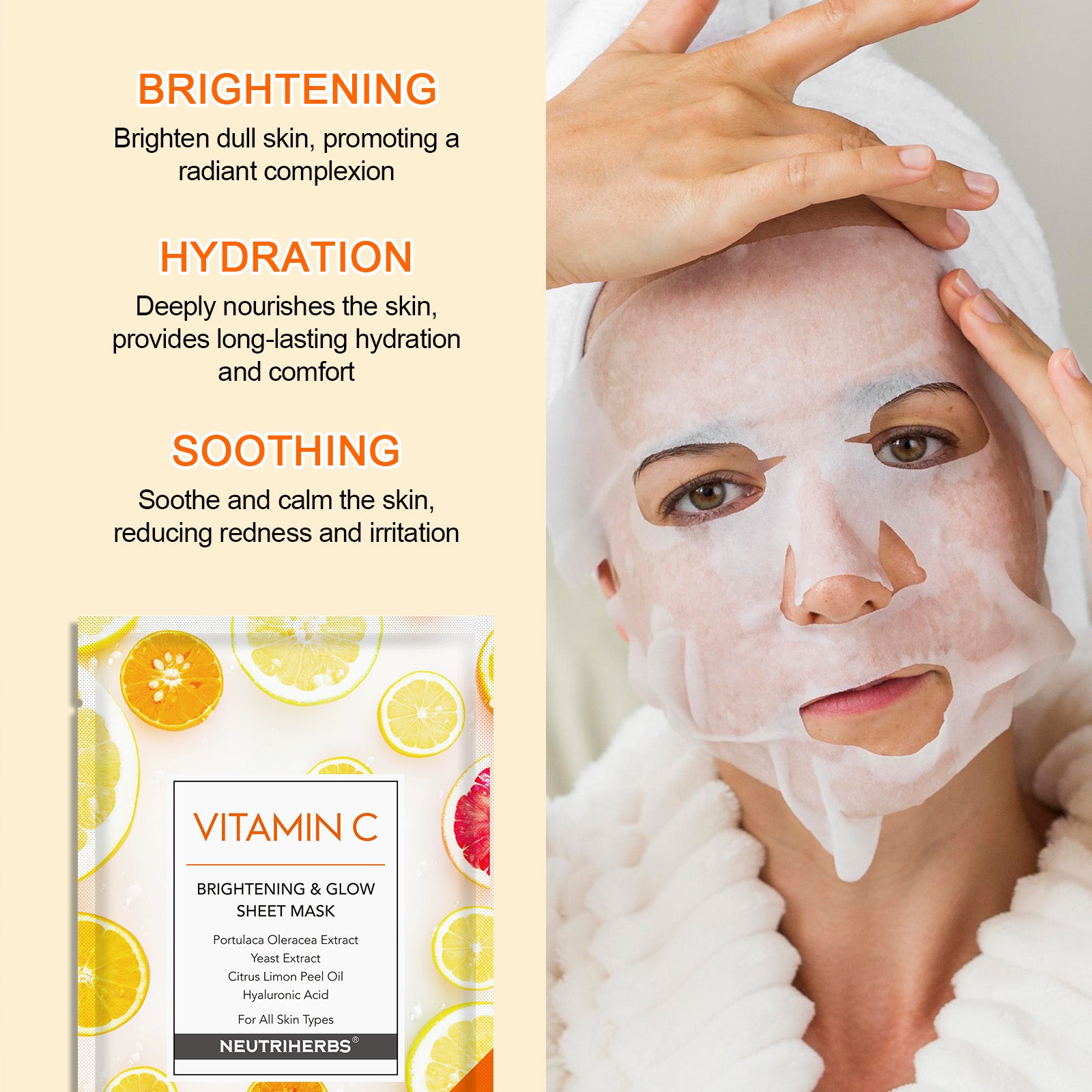 Glowing Vitamin C Facial Mask For Nourishing Skin And Reducing Redness