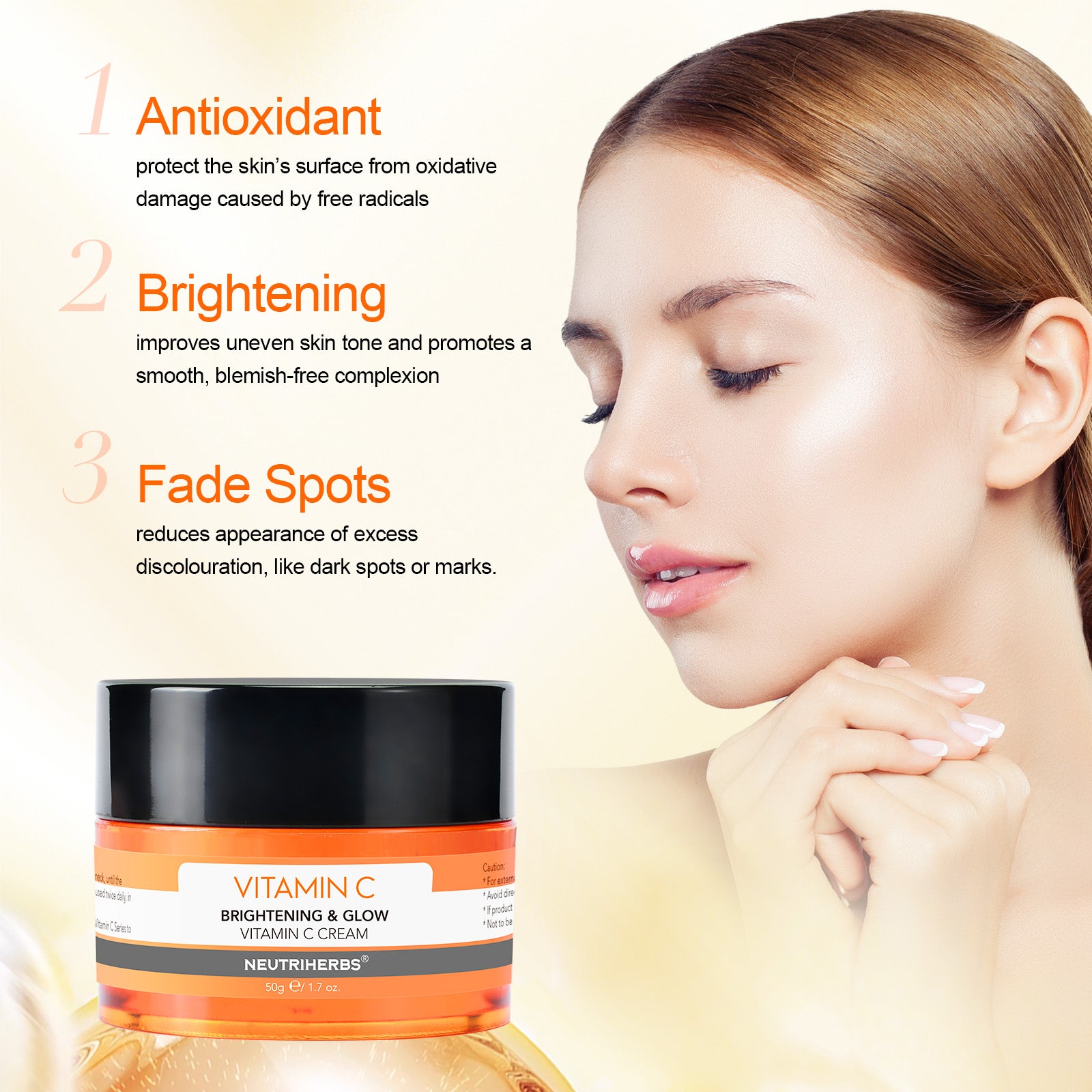 Crema facial con vitamina C para una piel radiante