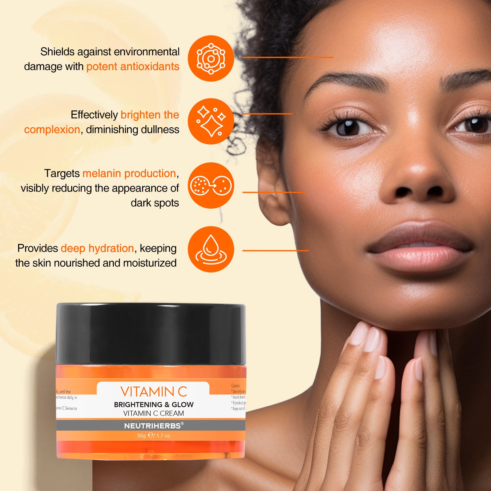 Vitamin C Brightening and Glow Cream For Antioxidant And Skin Radiant