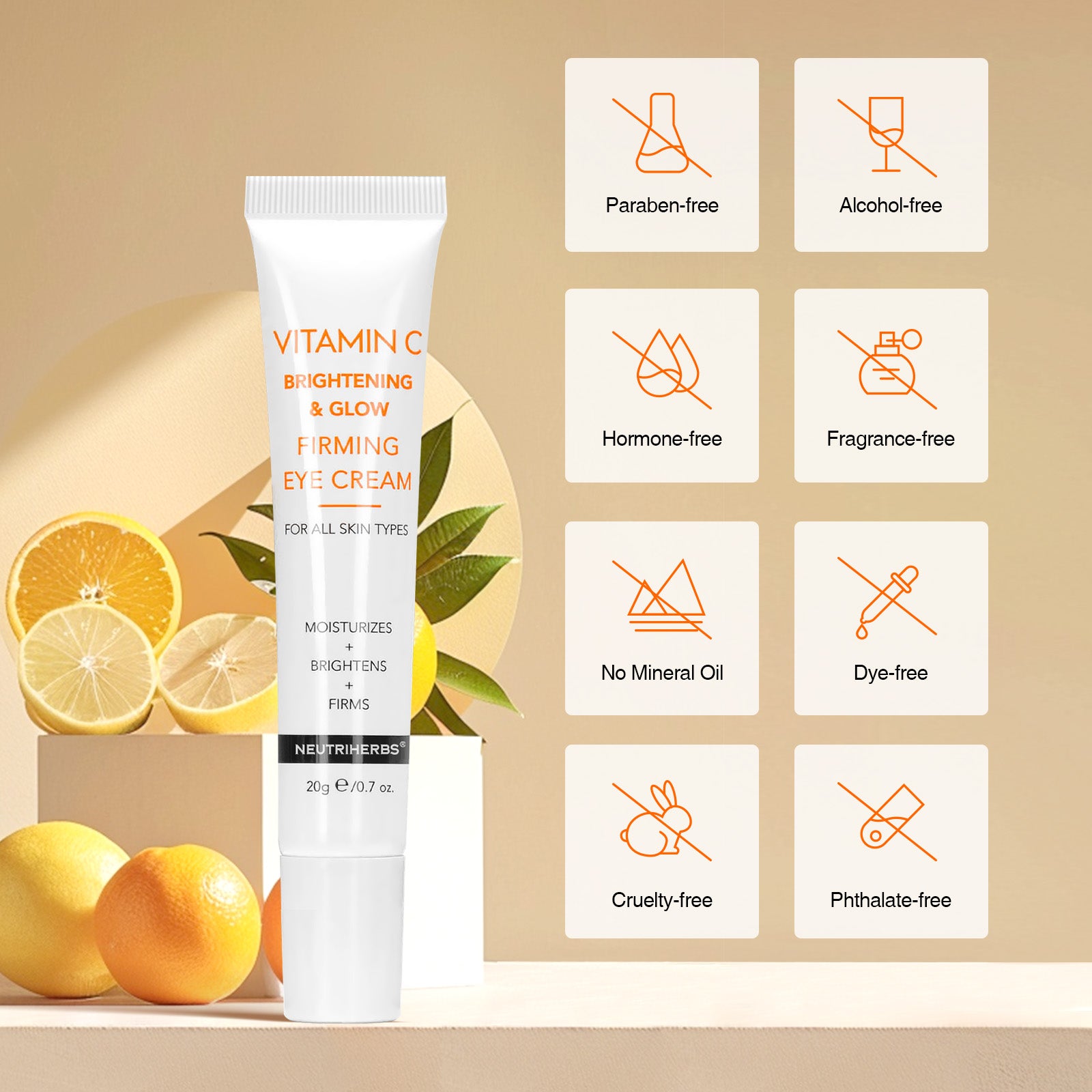 Crème contour des yeux éclaircissante et raffermissante à la vitamine C