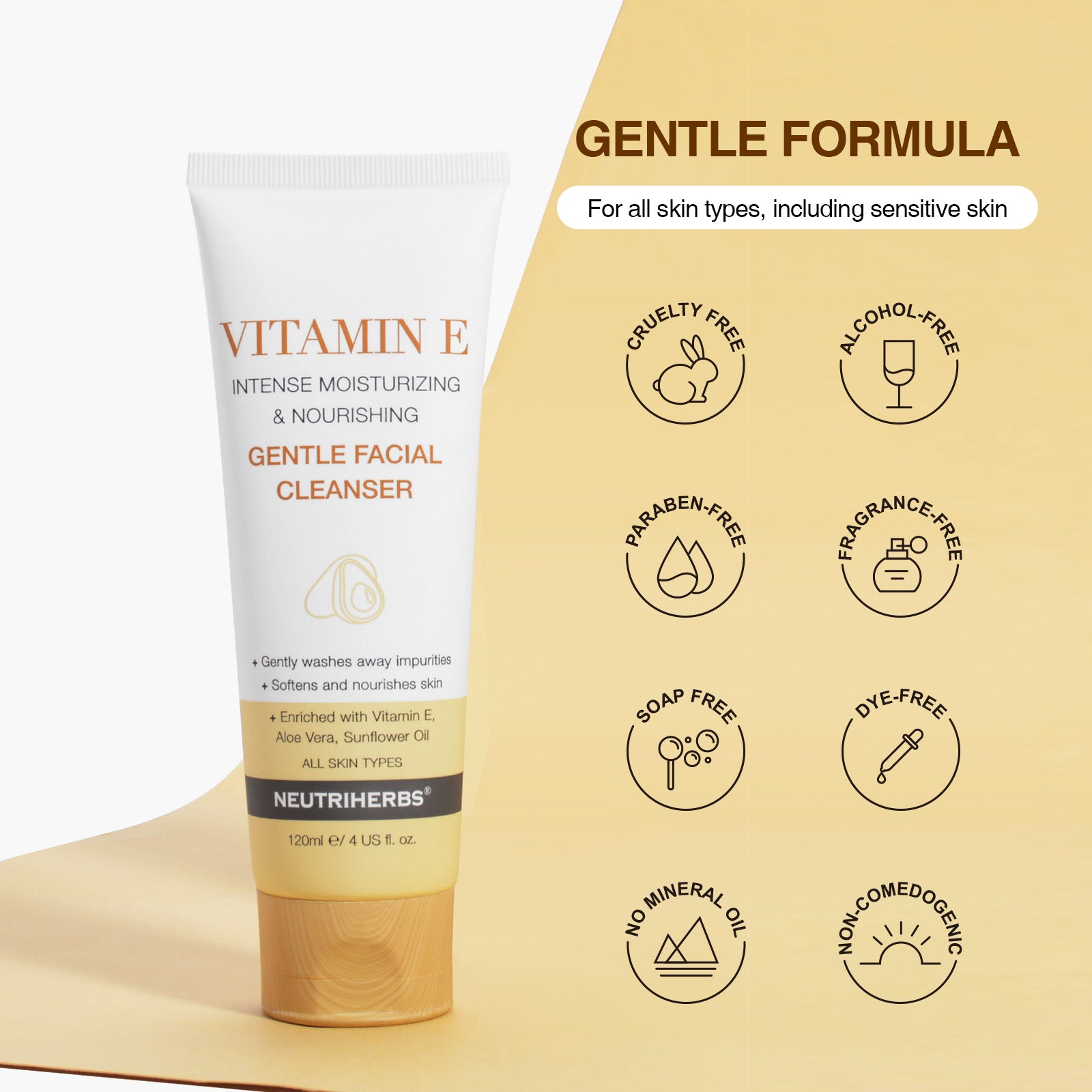 Vitamin E Gentle Facial Cleanser For Intense Nourishing