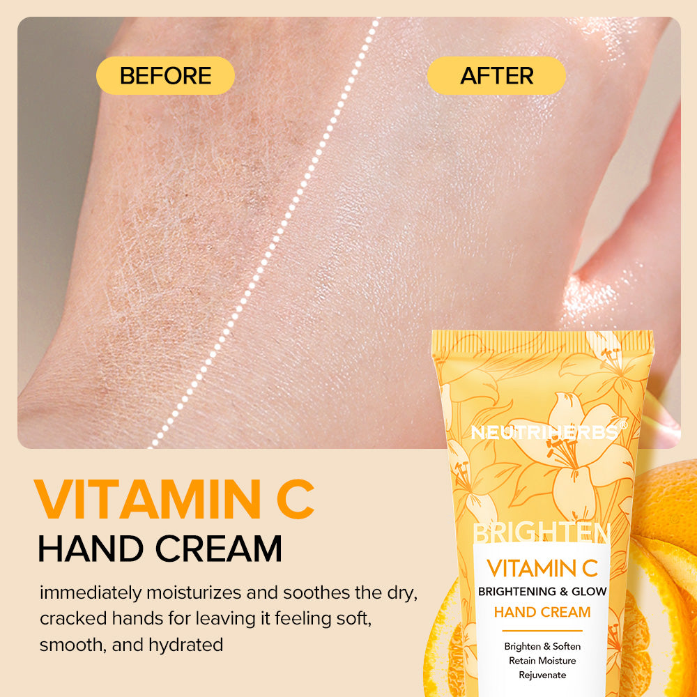 before and after use vitamin c hand cream