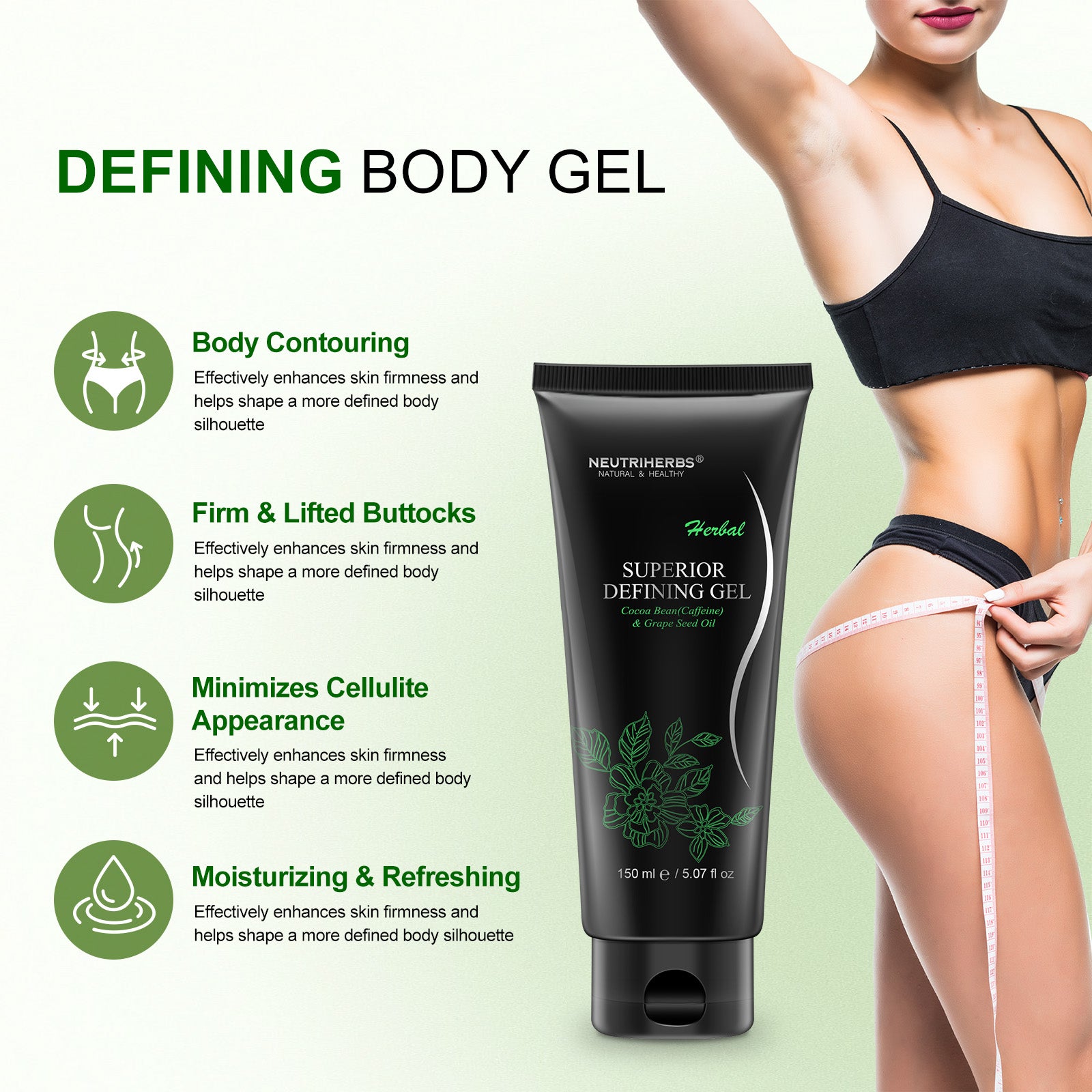 Gel de définition supérieur pour le corps Neutriherbs® pour la cellulite