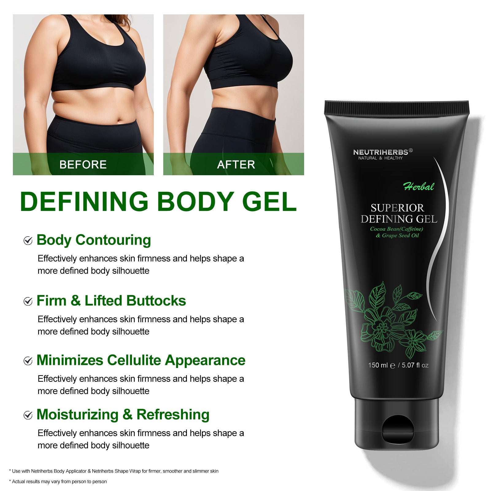 Gel de définition supérieur pour le corps Neutriherbs® pour la cellulite