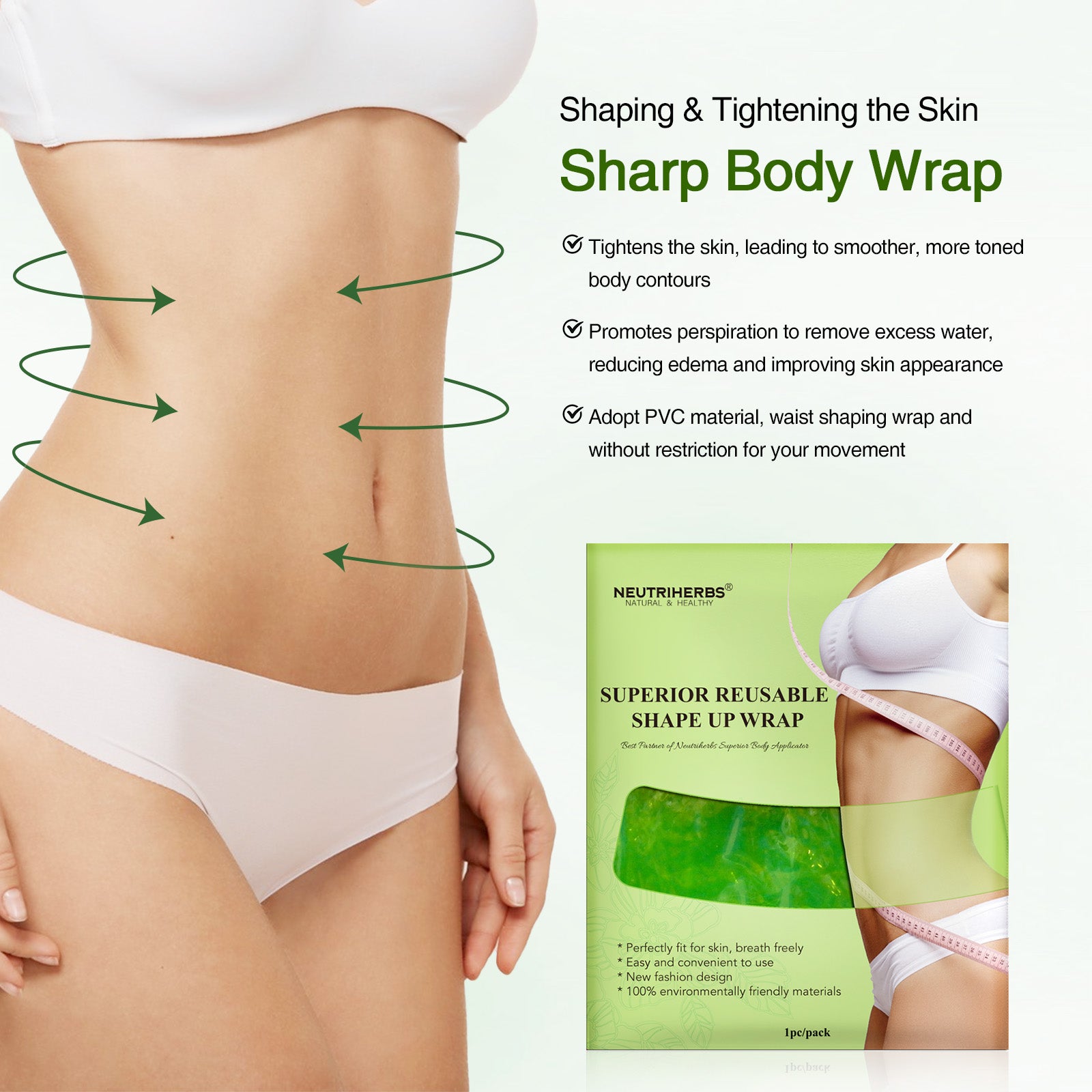 Neutriherbs® Green Shape Up Wrap | Sauna Wrap