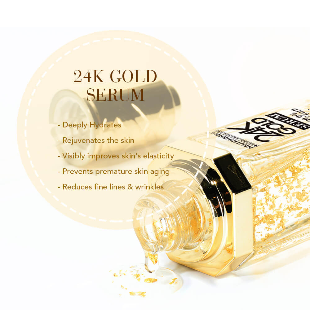 24K Gold Serum is designed for wrinkles, fine lines and dull skin