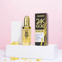 Neutriherbs Luxury 24K Gold Serum with Hyaluronic Acid & Peptide to resist aging signs-Pure 99.9% Goldzan